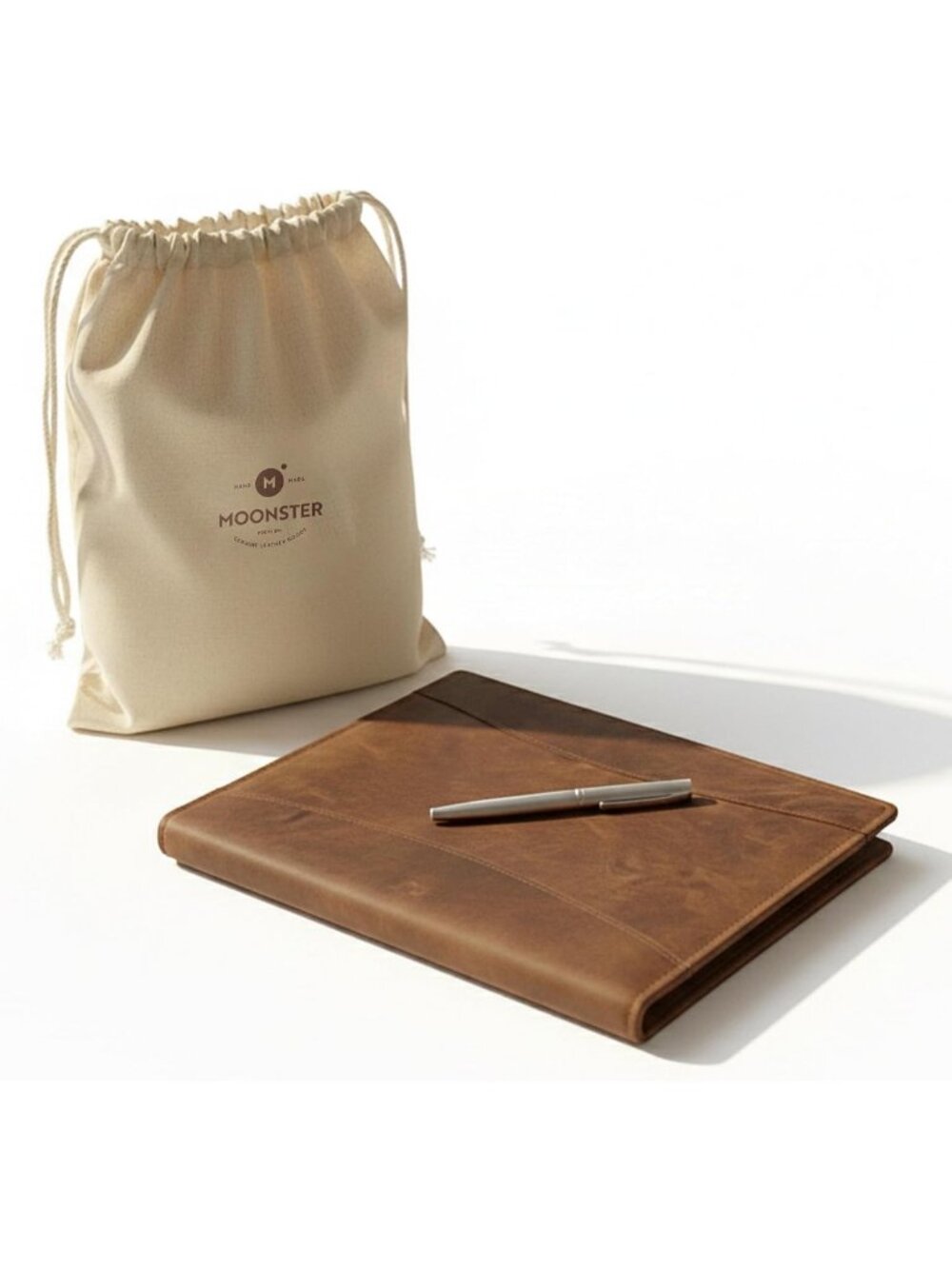 Leather Portfolio Organizer with Luxury Pen - Professional Padfolio & Resume